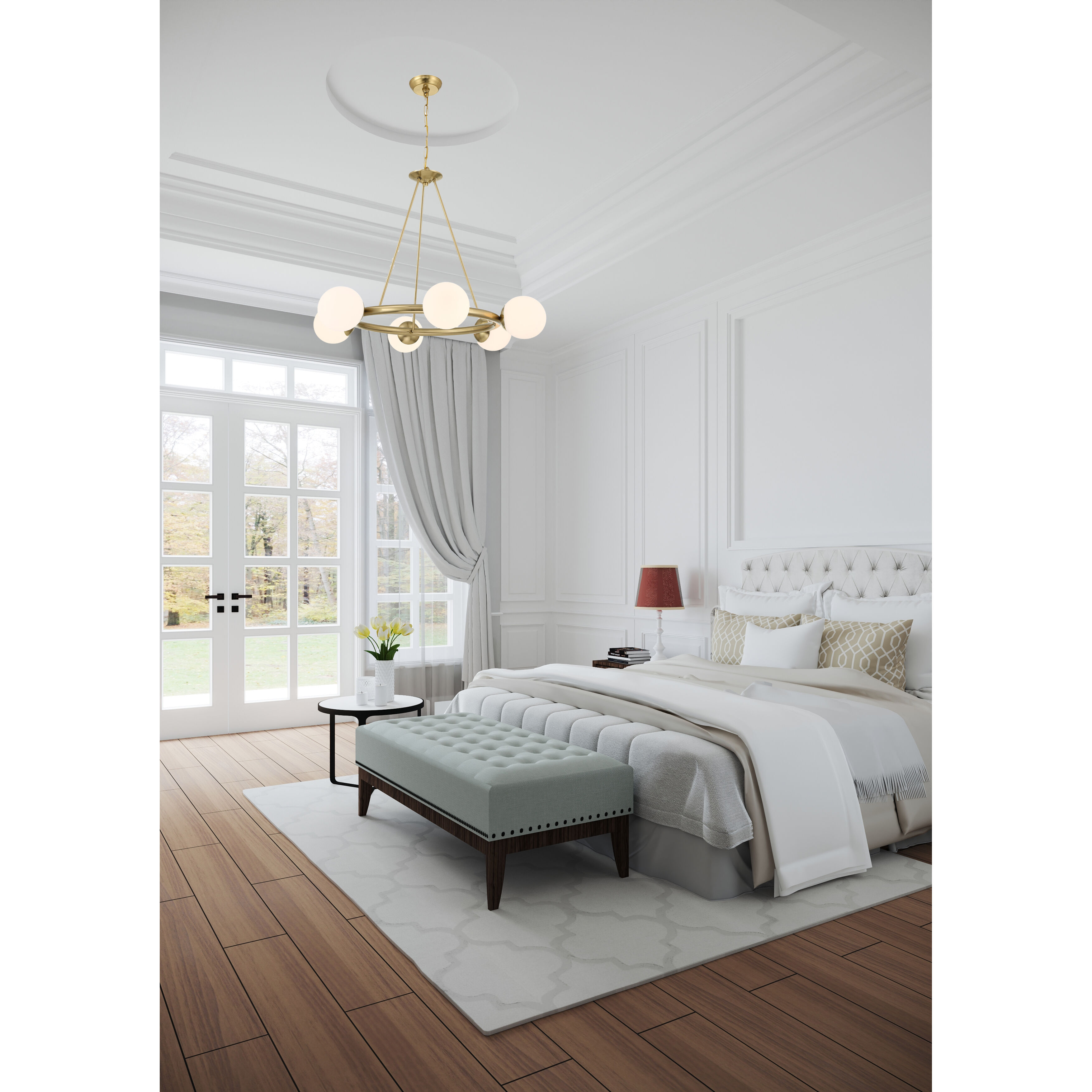 Maverick 6 Light 33.5 inch Vibrant Gold Chandelier Ceiling Light