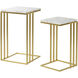 Marble Antique Gold and White End Table