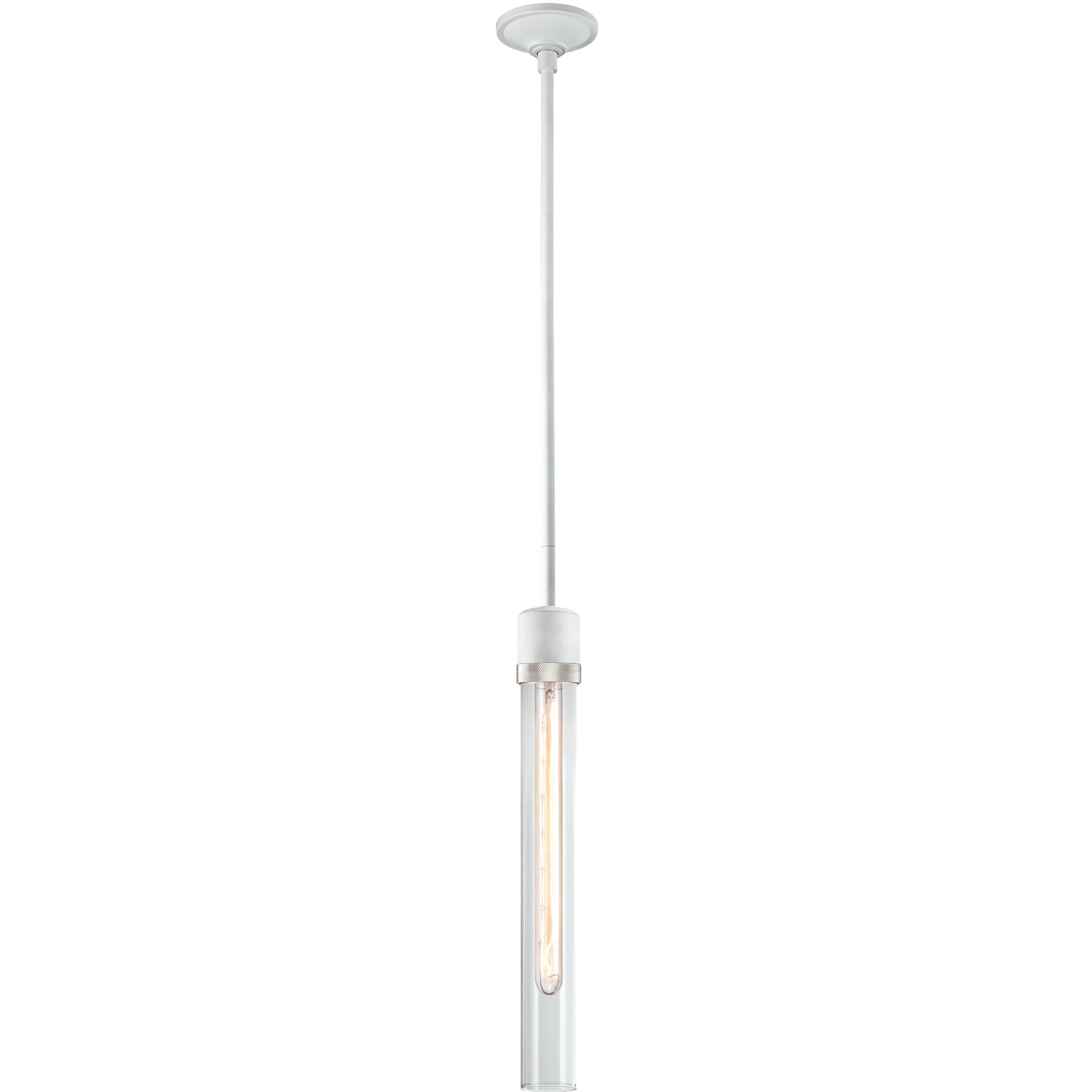 Zigrina 1 Light 5.13 inch Matte White with Polished Nickel Pendant Ceiling Light