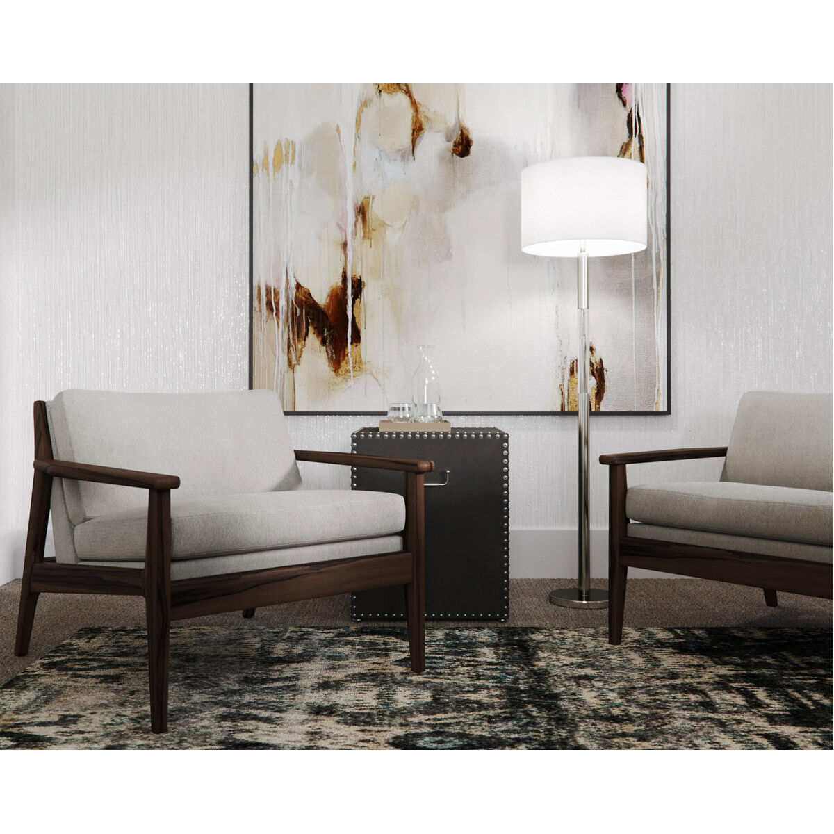 Poppy 61 inch 150.00 watt Polished Nickel Floor Lamp Portable Light in Silver