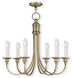 Cranford 6 Light 26 inch Antique Brass Chandelier Ceiling Light