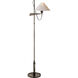 J. Randall Powers Hargett 50 inch 60.00 watt Bronze Bridge Arm Floor Lamp Portable Light in Natural Paper