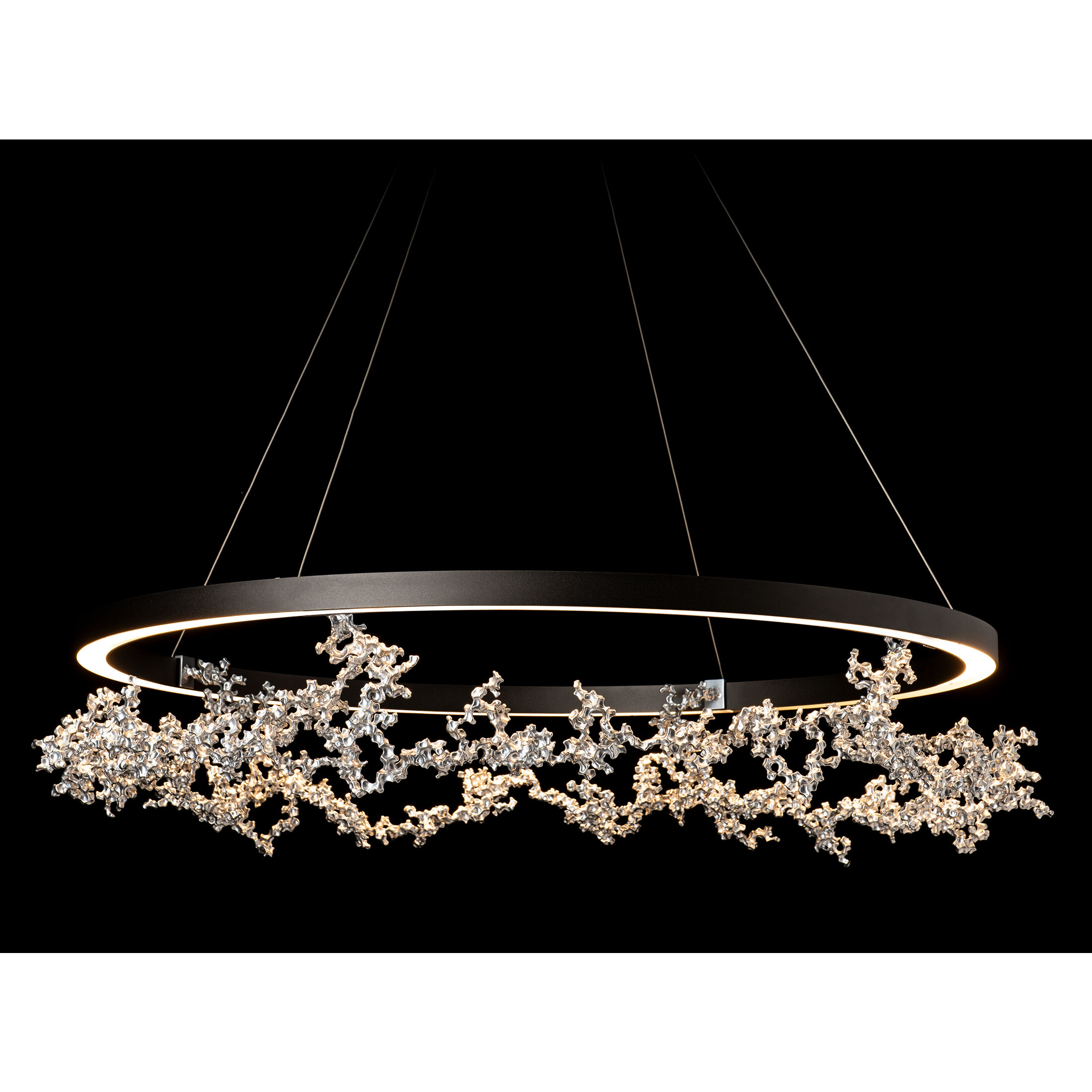 Coral LED 40.7 inch Oil Rubbed Bronze/Sterling Ring Pendant Ceiling Light, Art & Alchemy