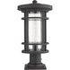 Jordan 1 Light 19.75 inch Oil Rubbed Bronze Outdoor Pier Mounted Fixture in 7.25