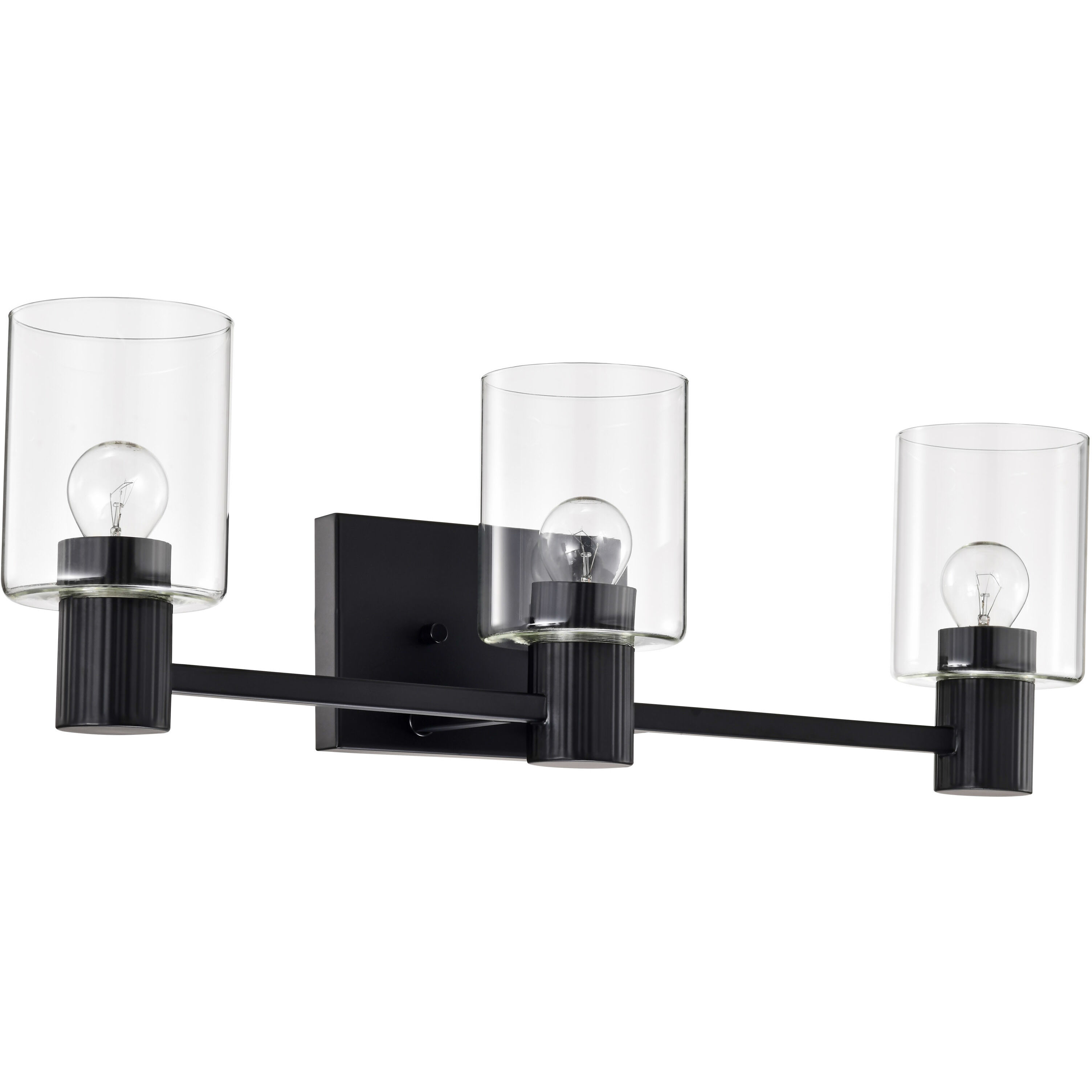 Clarksville 3 Light 24 inch Matte Black Vanity Light Wall Light