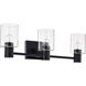 Clarksville 3 Light 24 inch Matte Black Vanity Light Wall Light