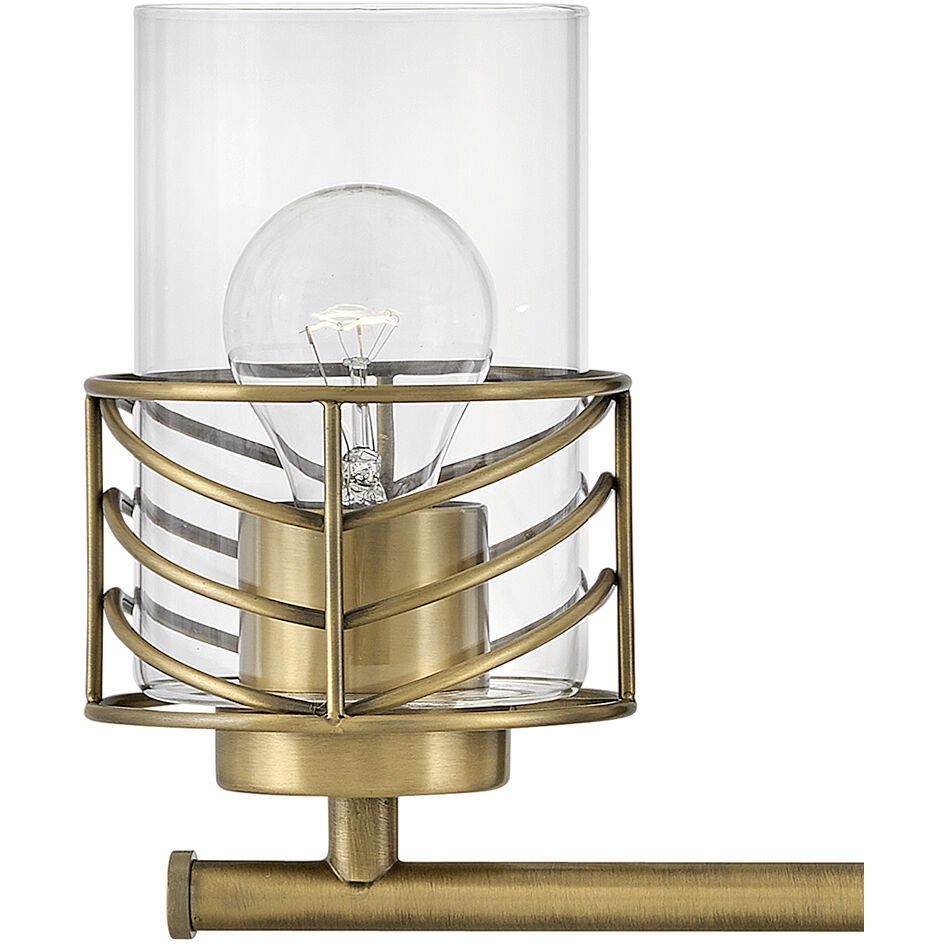 Della 4 Light 33.75 inch Lacquered Brass Vanity Light Wall Light