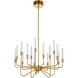 Valdi LED 32.5 inch Satin Brass Chandelier Ceiling Light