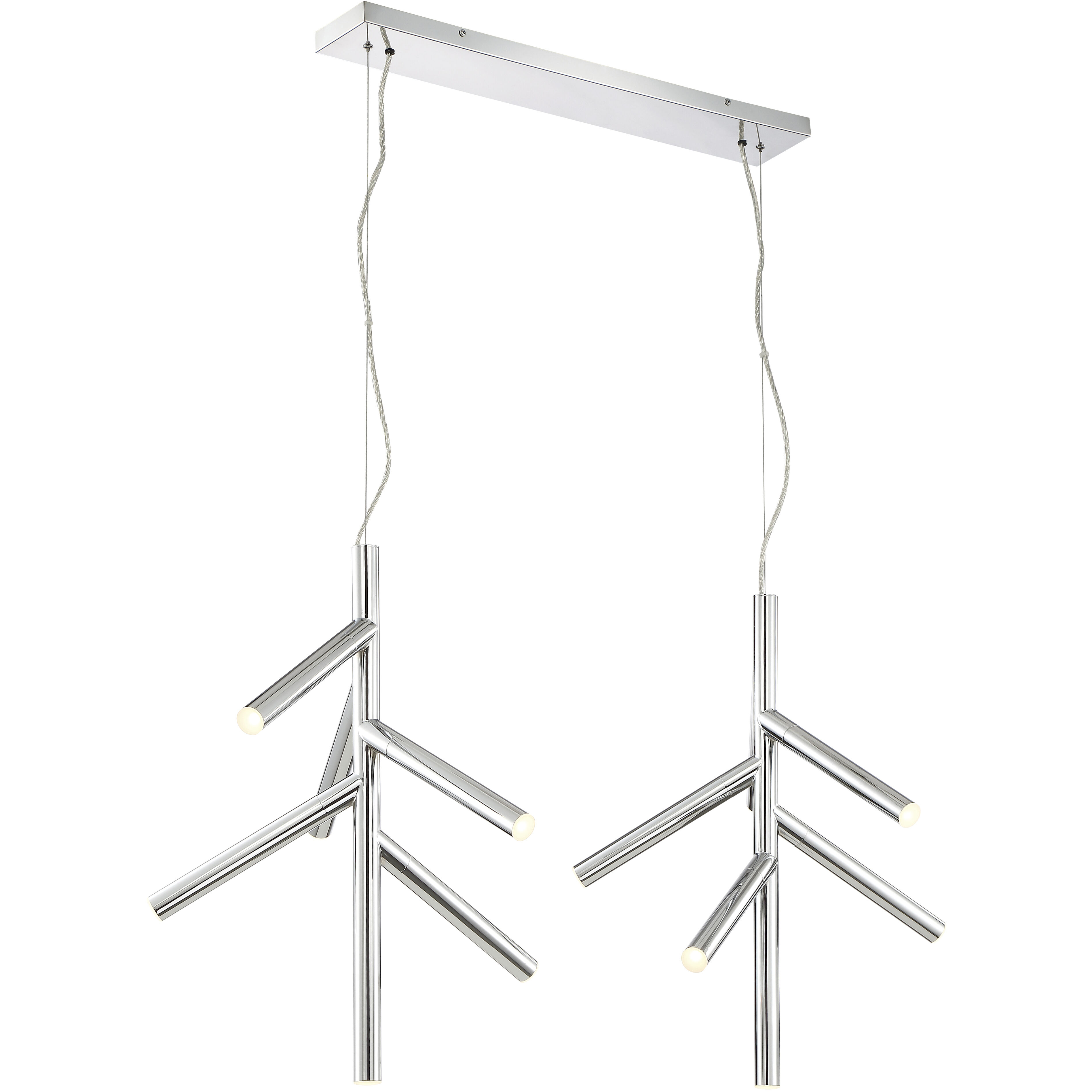Forest LED 43.75 inch Chrome Linear Chandelier Ceiling Light in 12