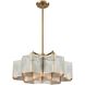 Compartir 7 Light 20 inch Satin Brass with Satin Nickel Chandelier Ceiling Light