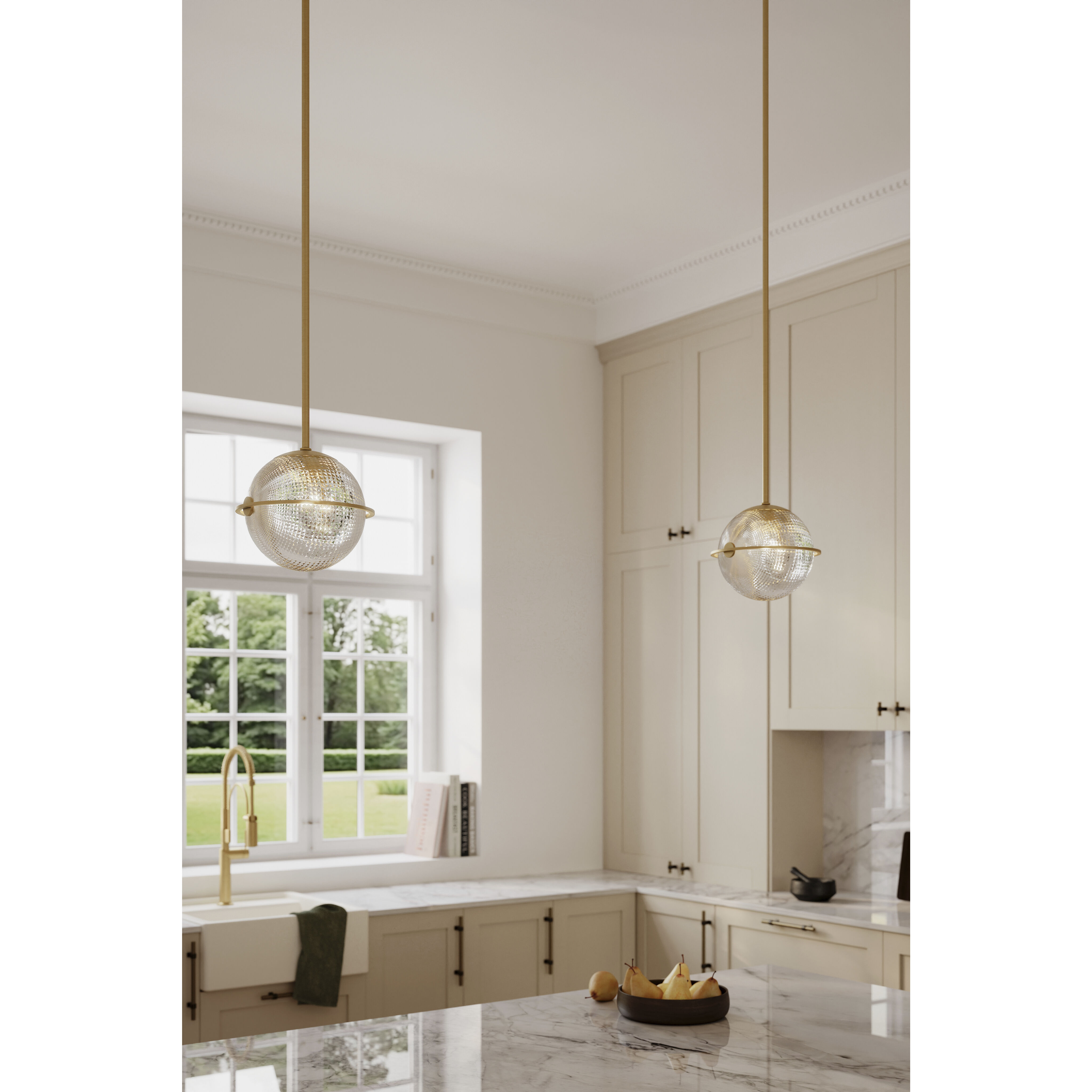 Luniva 1 Light 9 inch Legacy Brass Mini Pendant Ceiling Light