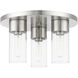 Carson 3 Light 14 inch Brushed Nickel Flush Mount Ceiling Light