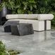 Bolster Back Java Black and Oyster White Armless Outdoor Sofa