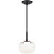 Matteo Lighting Jayce Pendant Ceiling Light in Matte Black with White C60501MBWH - Open Box