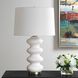 Liora 26.25 inch 150.00 watt White Glaze and Brushed Antique Brass Table Lamp Portable Light