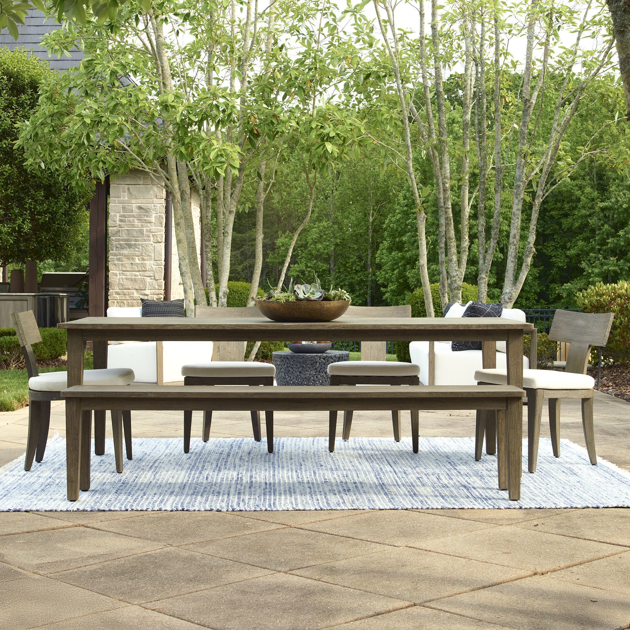 Forsyth 92 X 30.4 inch Weathered Dark Grey Wash Outdoor Dining Table