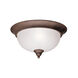 Dover 2 Light 13 inch Tannery Bronze Flush Mount Light Ceiling Light