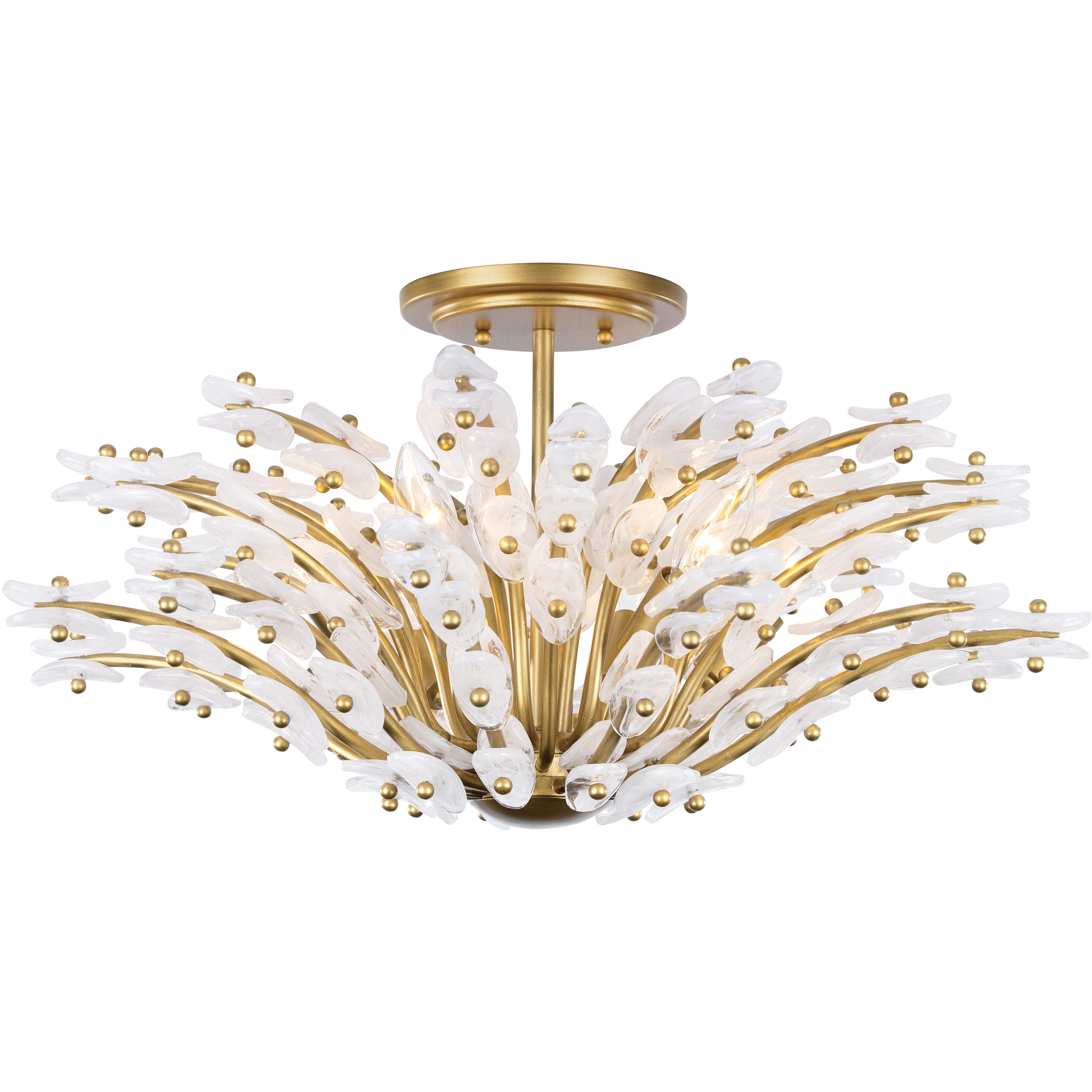 Sorra 6 Light 24 inch Painted Legacy Brass Semi-Flush Mount Ceiling Light