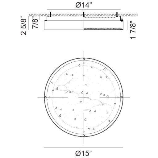 Marblestone LED 15 inch Matte Black Flush Mount Ceiling Light