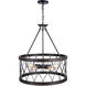 Amazon 5 Light 23 inch Gun Metal Drum Shade Chandelier Ceiling Light