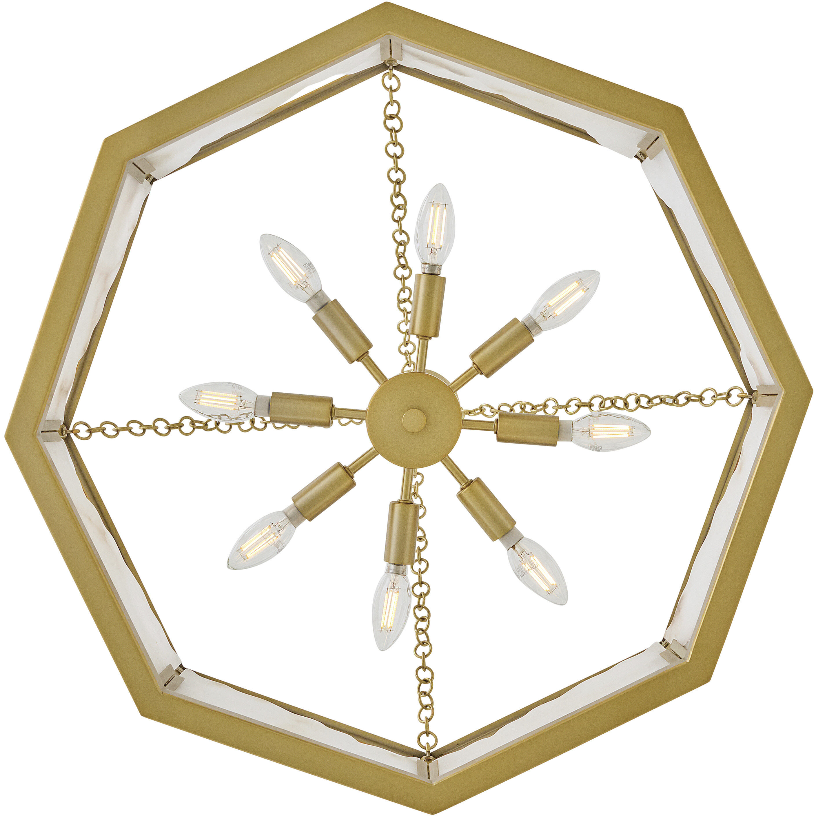 Veleta 8 Light 26 inch Lacquered Brass Chandelier Ceiling Light