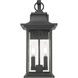 Tiberius 2 Light 18 inch Black Outdoor Wall Light in Clear Seedy Glass