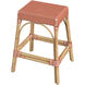 Robias Rectangular Rattan 24.5" Counter Stool in Orange and White Dot