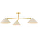 Sonja 3 Light 52 inch Aged Brass/Soft Bisque Semi Flush Ceiling Light
