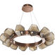 Gem LED 36 inch Burnished Bronze Chandelier Ceiling Light in 3000K LED, Radial Ring