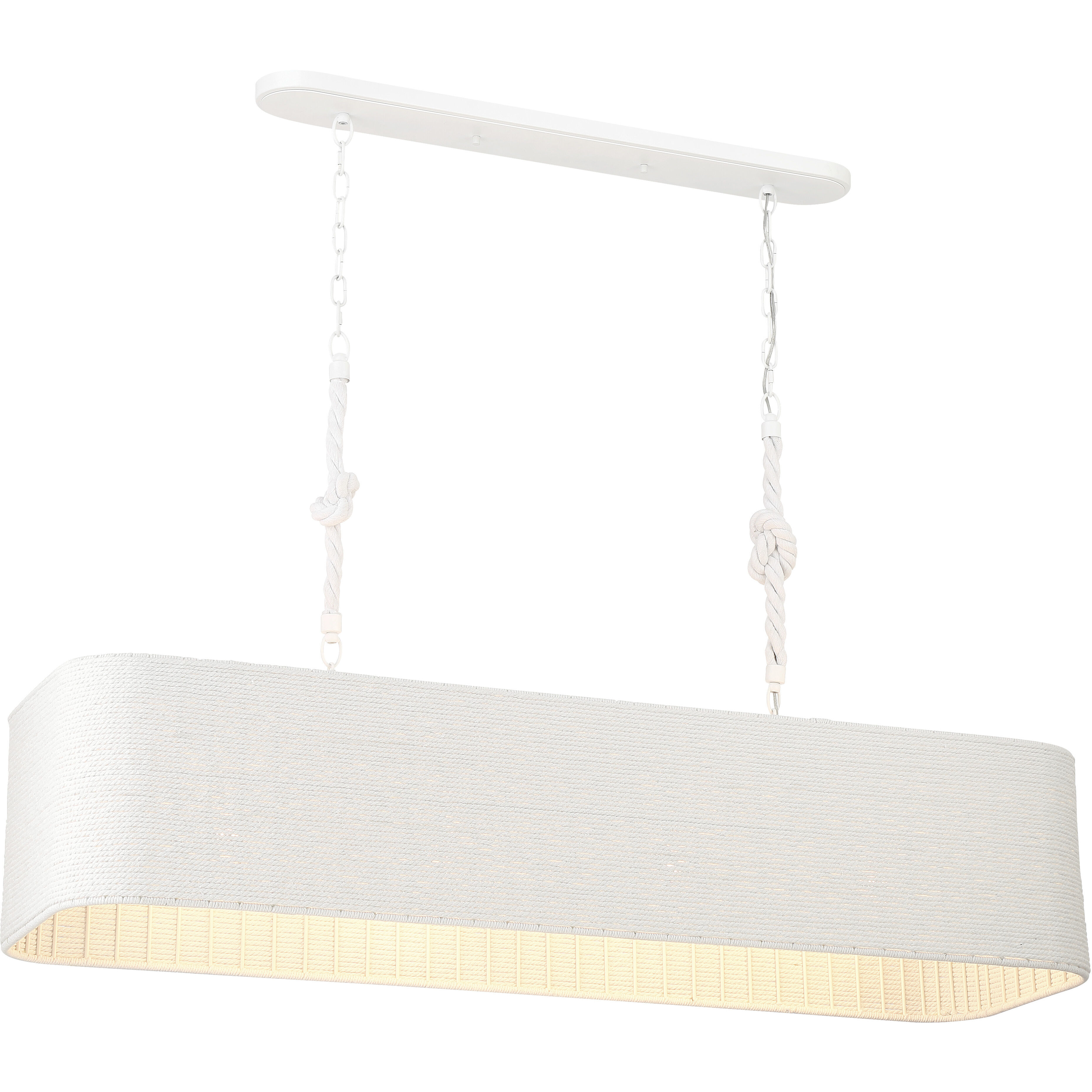 Lodelle 4 Light 48 inch Matte White Island Chandelier Ceiling Light