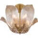 Orchid 5 Light 18 inch Legacy Brass Semi-Flush Mount Ceiling Light in Amber Handmade Glass