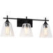 Hollis 3 Light 25 inch Black Wall Sconce Wall Light