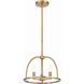 Abbott 3 Light 13.75 inch Vibrant Gold Mini Chandelier Ceiling Light