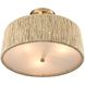 Cabana 3 Light 16 inch Lacquered Gold Semi Flush Ceiling Light