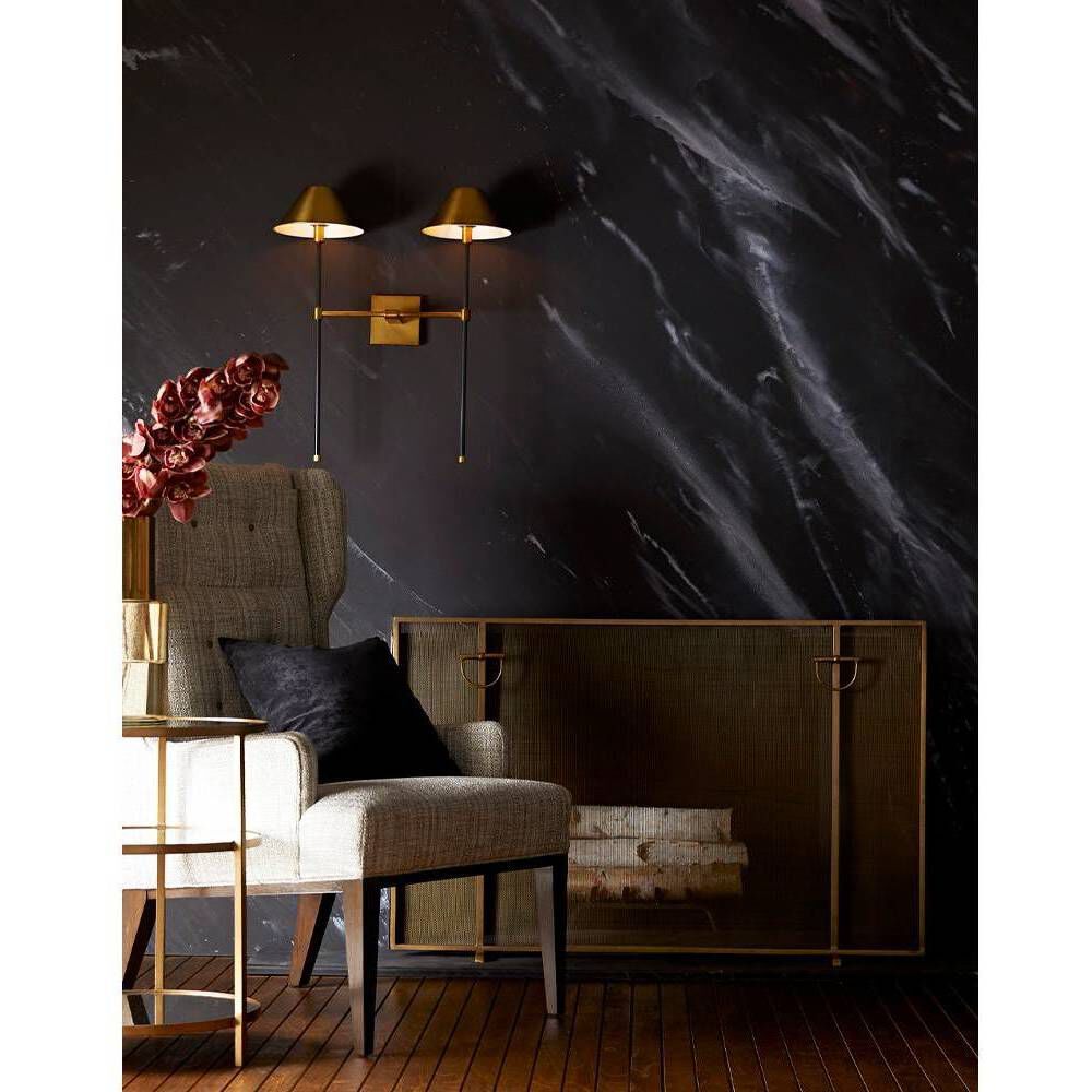 Havana 2 Light 22 inch Bronze/Antique Brass Sconce Wall Light, Essential Lighting