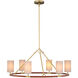 Ellerston 6 Light 39 inch Brushed Brass Chandelier Ceiling Light