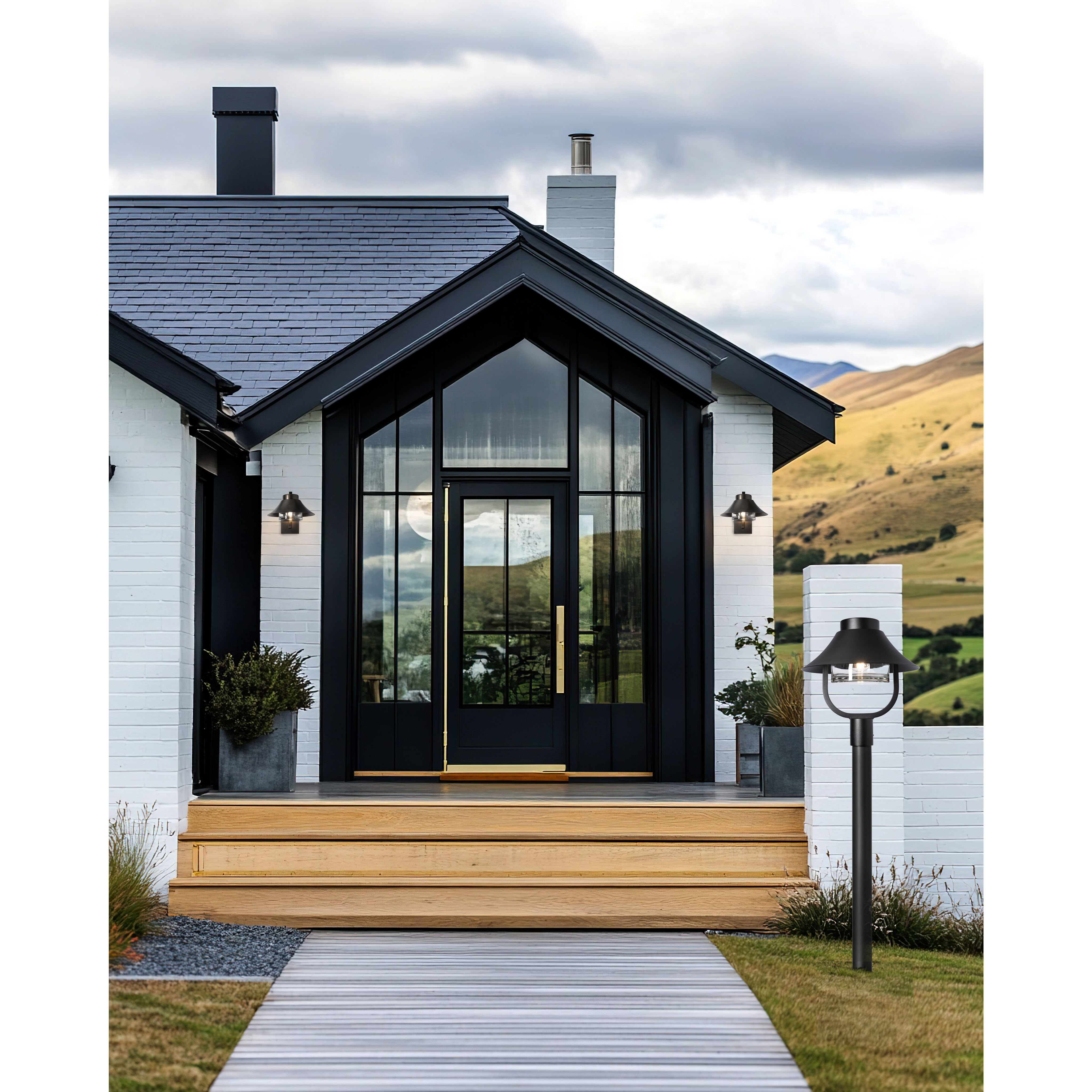 Stowe 1 Light 18.9 inch Coastal Black Outdoor Post Light