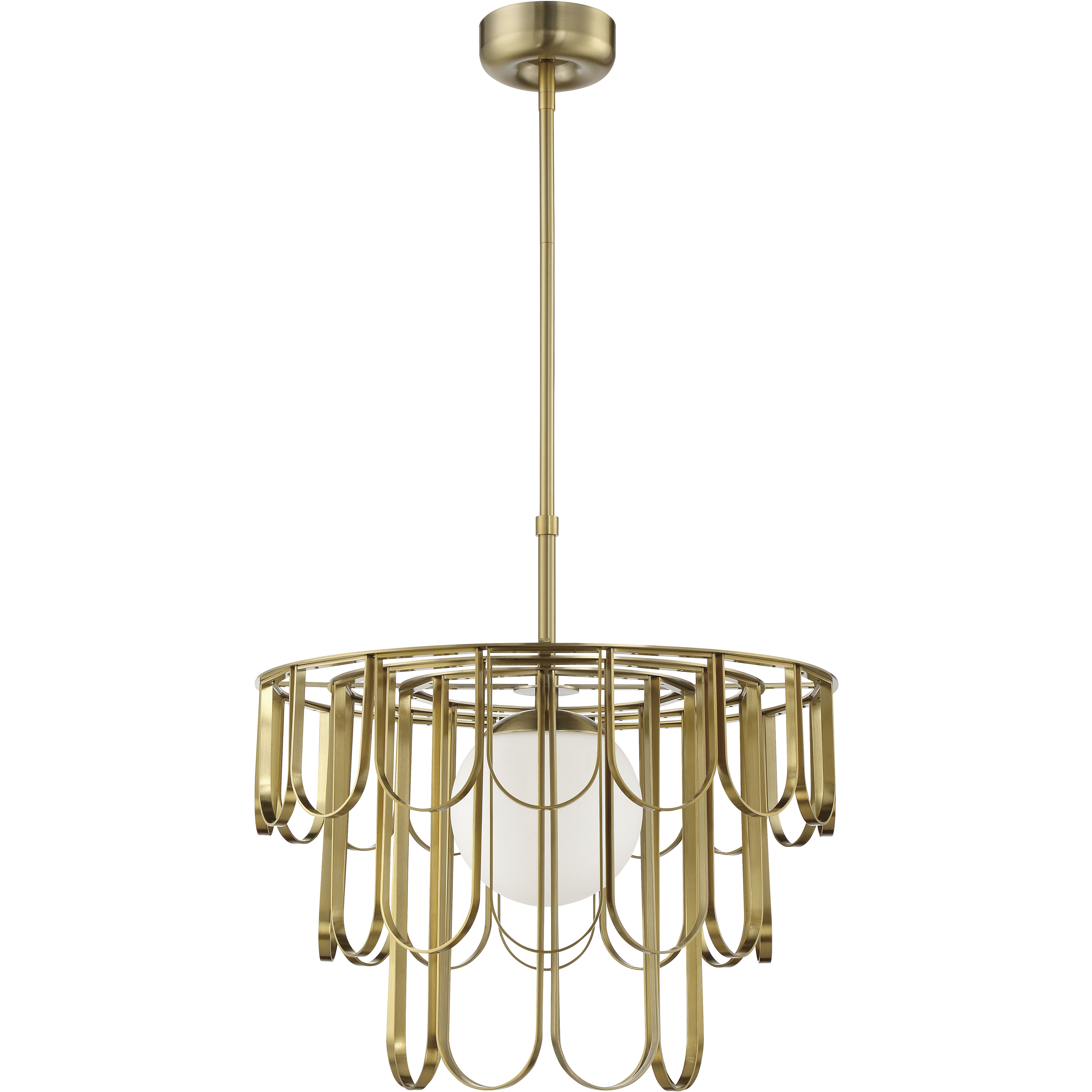 Melody 1 Light 24 inch Satin Brass Pendant Ceiling Light