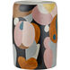 So Nouveau 12 inch Blue and Pink and Black and Rust and Yellow Accent Table