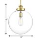 Penn 1 Light 12 inch Natural Brass Pendant Ceiling Light, Large