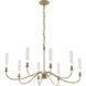Grace 8 Light 36 inch Modern Brass Chandelier Ceiling Light