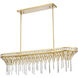 Fantania 4 Light 36 inch Champagne Gold Linear Chandelier Ceiling Light