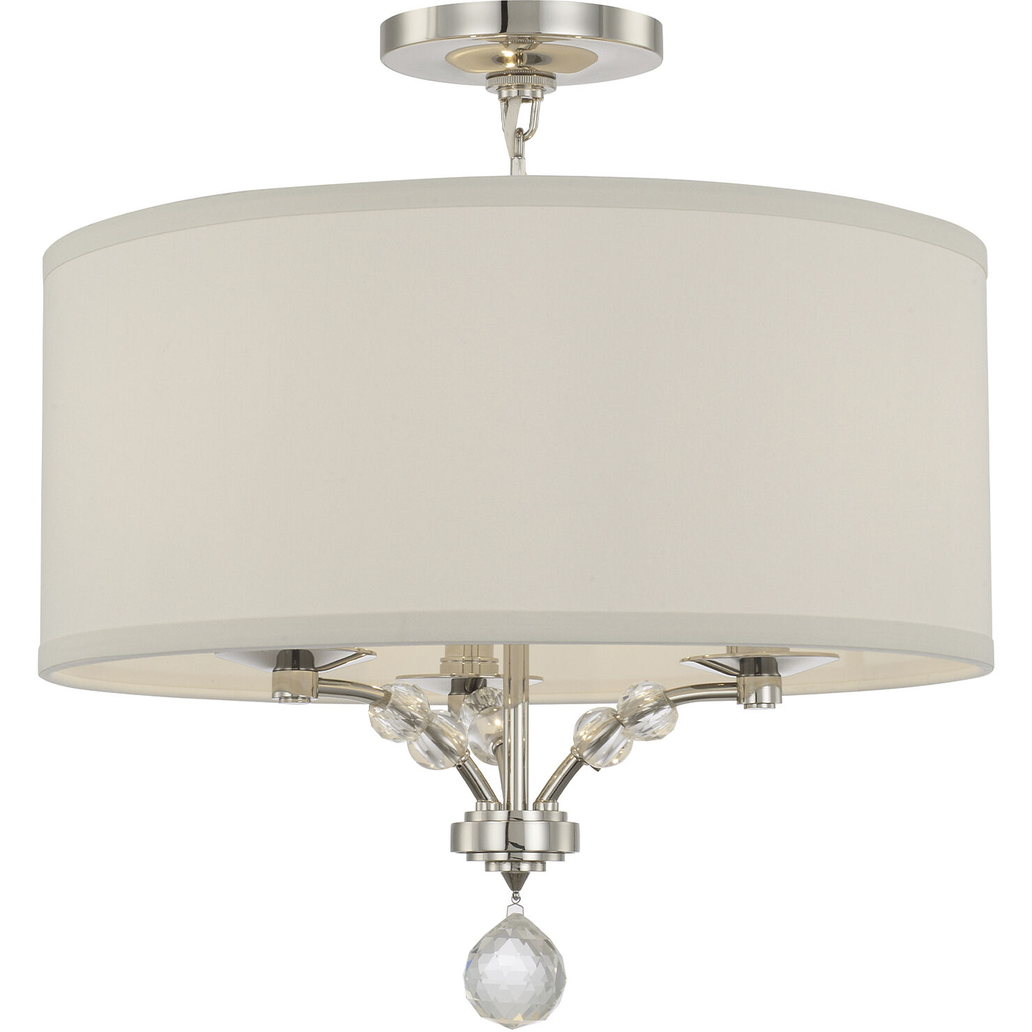 Mirage 3 Light 18 inch Polished Nickel Semi Flush Ceiling Light