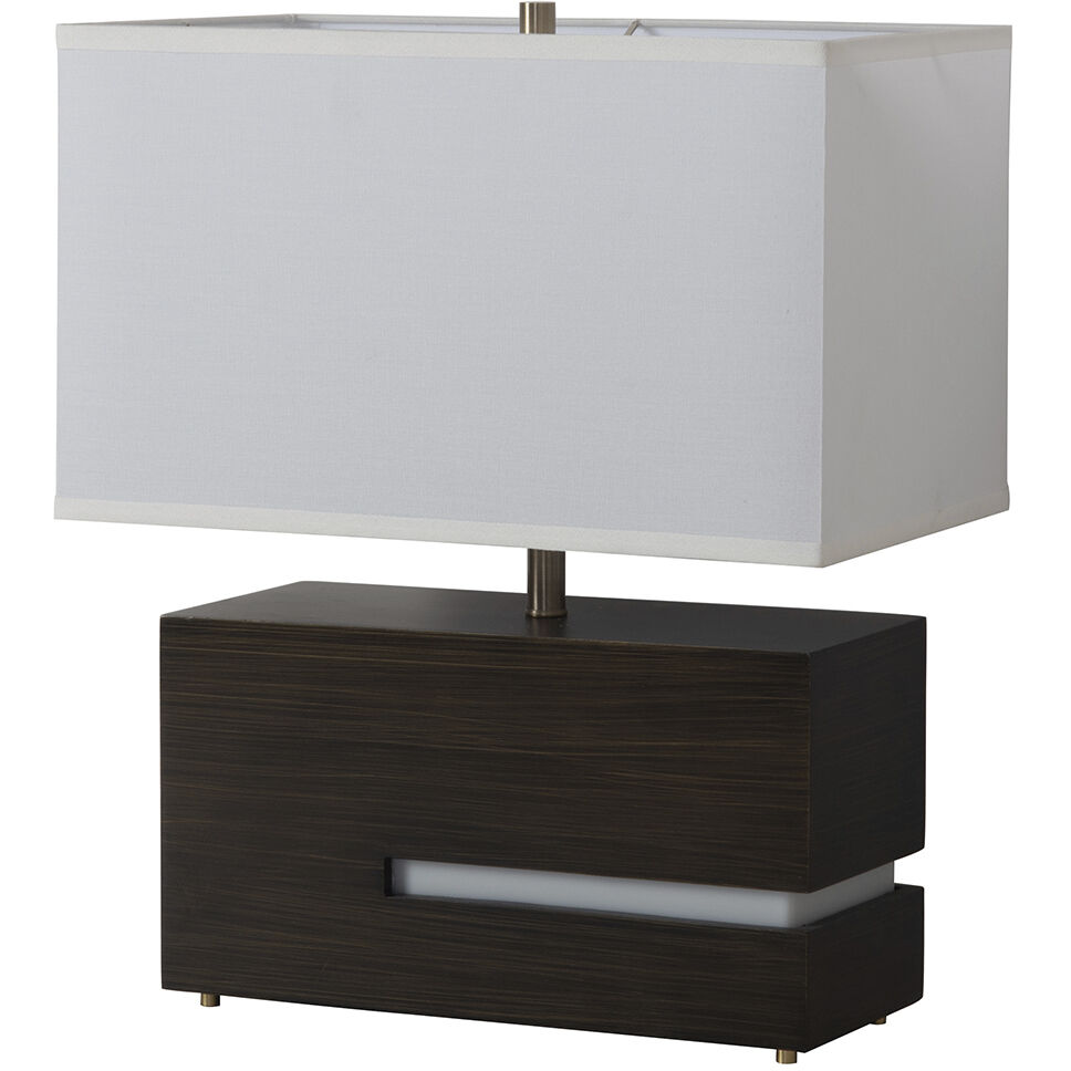 Zen 20 inch 23.00 watt Ebony and Weathered Brass Reclining Table Lamp Portable Light