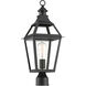 Jackson 1 Light 22.75 inch Black with Gold Highlights Outdoor Post Lantern