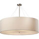 Textile LED 48 inch Brushed Nickel Pendant Ceiling Light, Drum