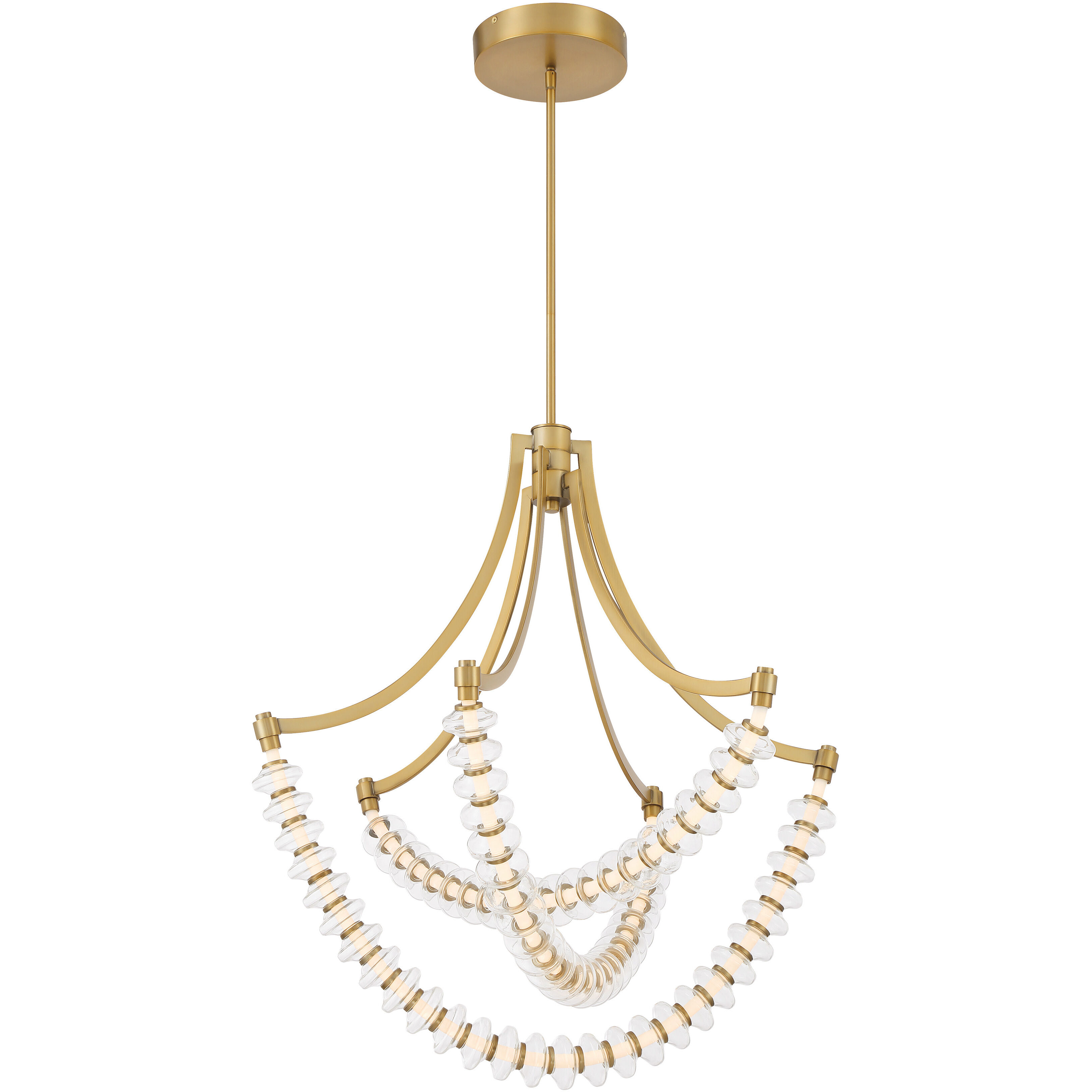 Pearl LED 29.25 inch Legacy Brass Chandelier Ceiling Light
