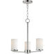 Lateral 3 Light 18 inch Satin Nickel Chandelier Ceiling Light in Satin White