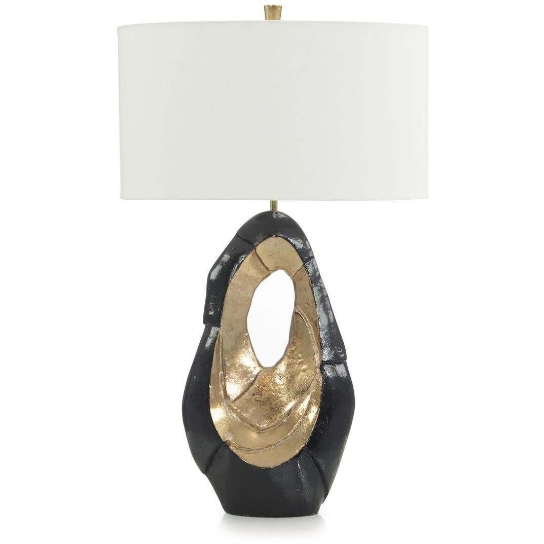 Leah Black and Metallic Gold Sculpture Lamp