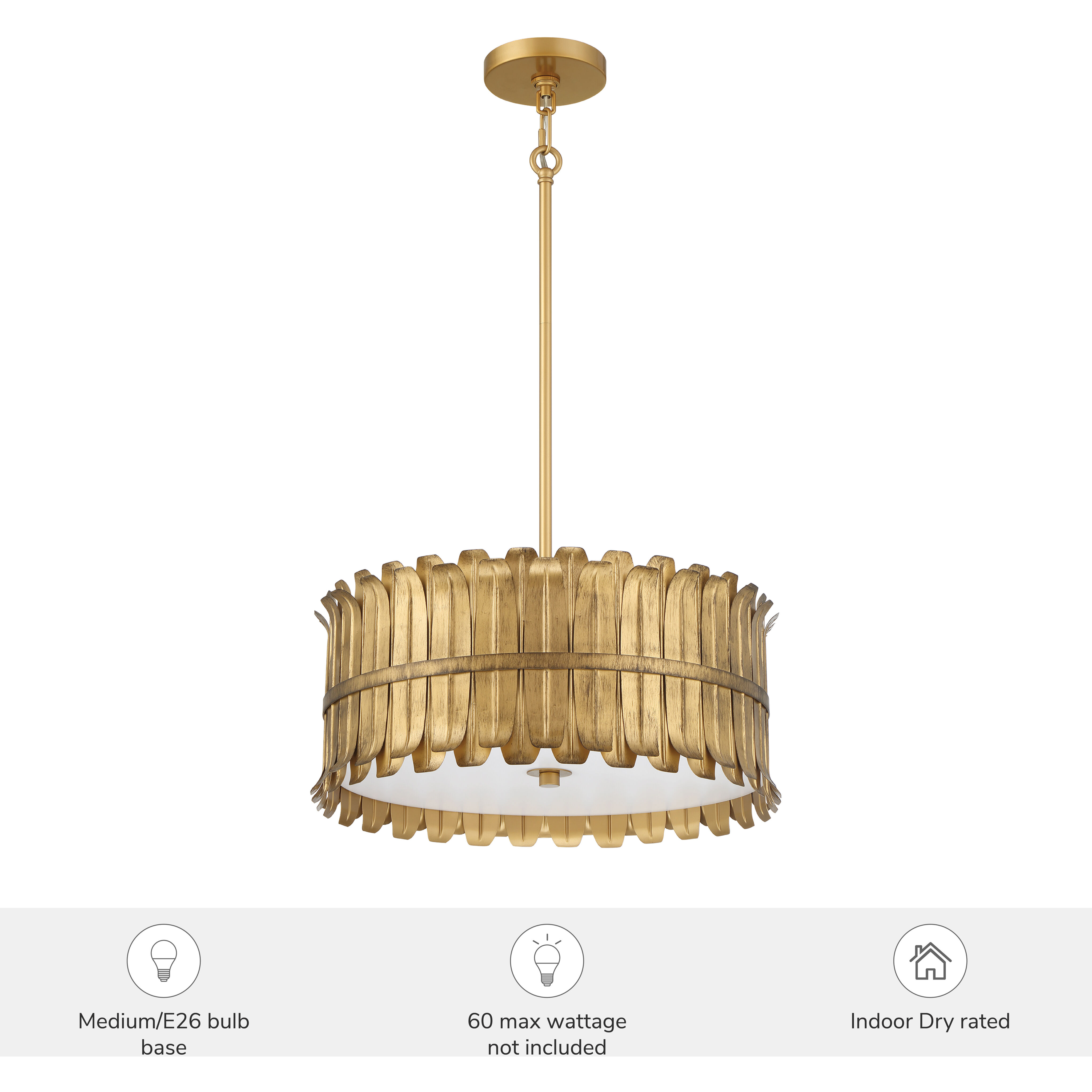 Valdaz 3 Light 18 inch Brushed Luxe Gold Pendant Ceiling Light, Large